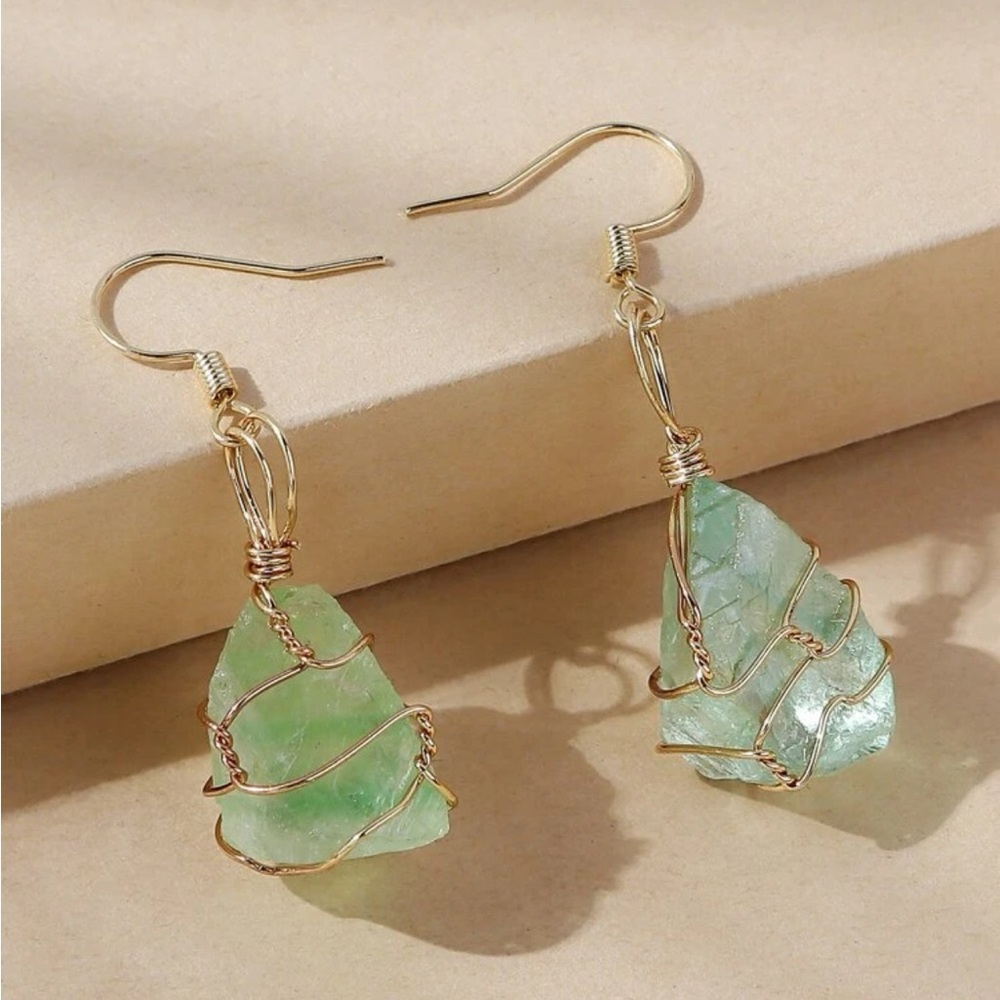 •Host pick• Handmade simulated amblygonite crystal earrings